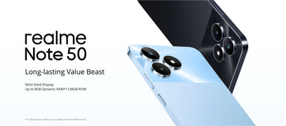 Russian Version realme Note 50 Smartphone IP54 Water&Dust Resistance 5000mAh 6.74'' 90Hz Octa-Core Processor 13MP Fingerprint