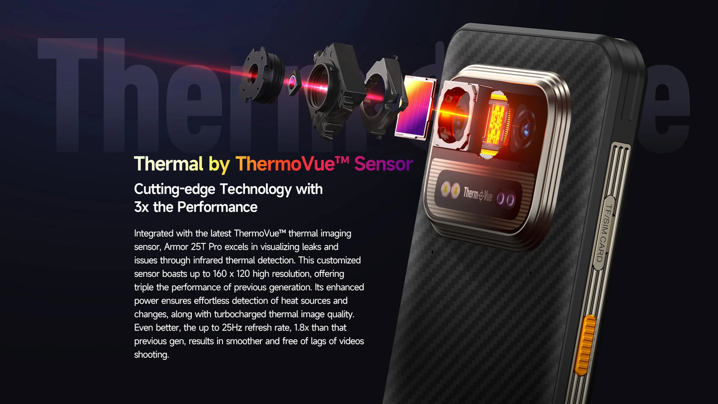 【World Premiere】Ulefone Armor 25T Pro 5G  Thermal Imaging Rugged Phone  Android 14 33W 50MP+64MP NFC Waterproof Smartphone