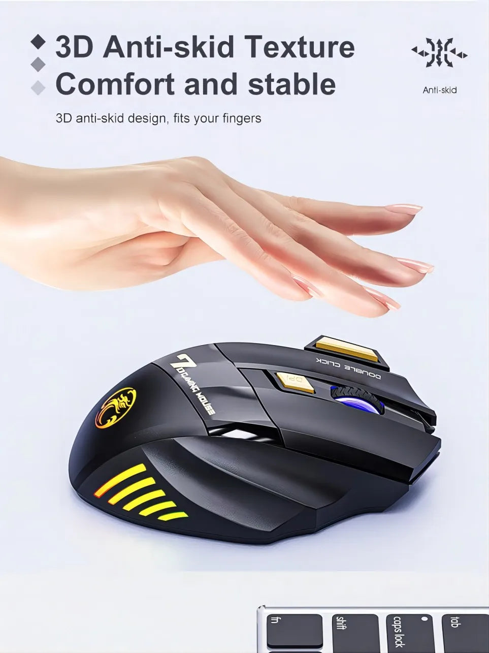 Wireless Bluetooth Mouse Wireless Mouse Rechargeable 7 Button RGB Gaming Mouse Gamer Ergonomic Mause LED Backlit PC Silent Mice