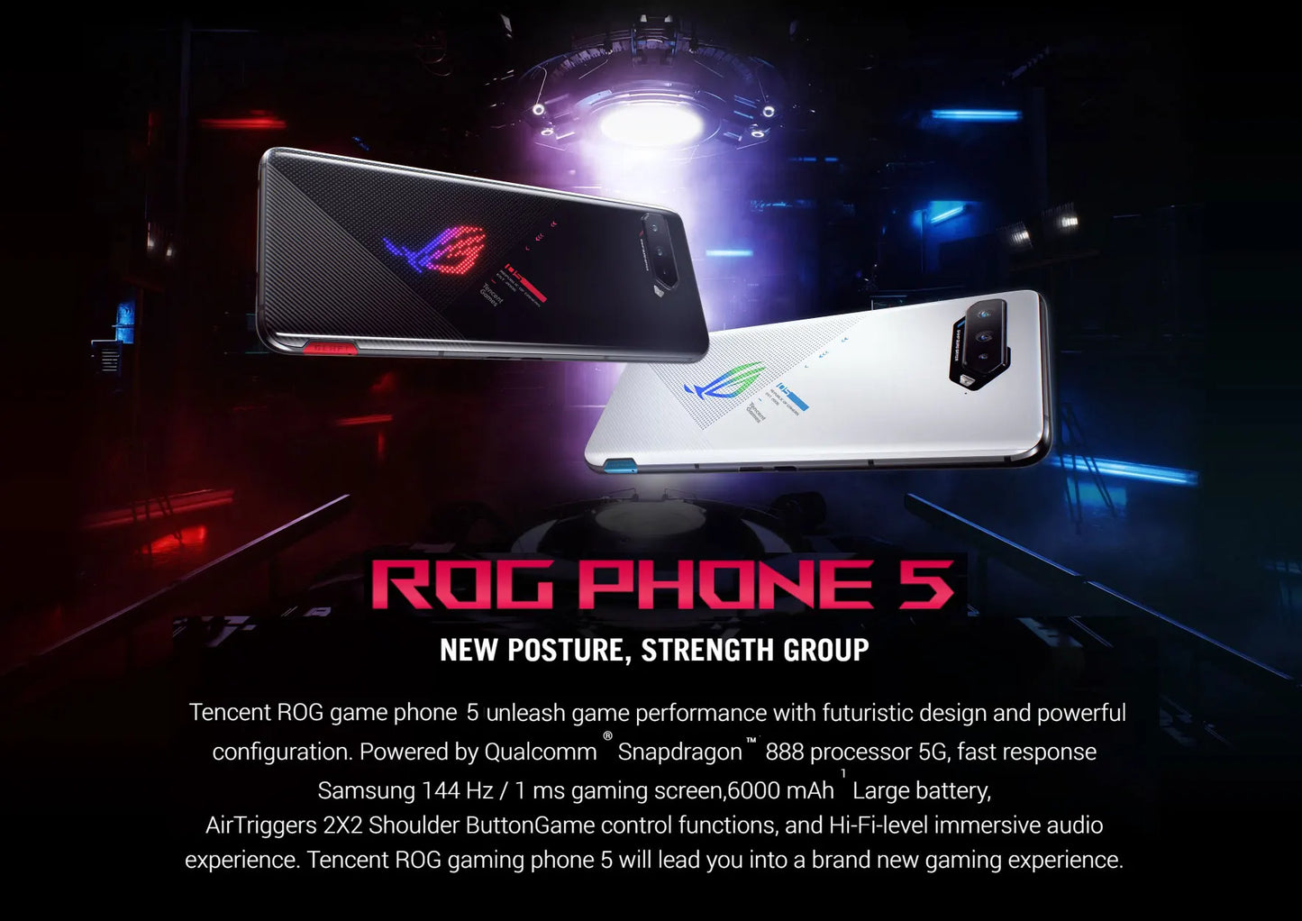 Global ROM ASUS ROG Phone 5 5G moblie phone Snapdragon 888 6.78'' 144Hz AMOLED 6000mAh 65W Fast charging Gaming Phone NFC