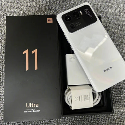 Global firmware Xiaomi 11 Ultra Smartphone 5G 5000mAh 50MP 6.81”  Android Snapdragon 888 wireless （Wireless reverse）used phone