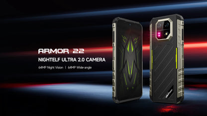 Ulefone Armor 22 Android 13,16GB (8+8GB RAM ),128GB/256GB ROM, 6.58" 120Hz ,6600mAh 33W,NFC,64MP Night Camera, Global Version