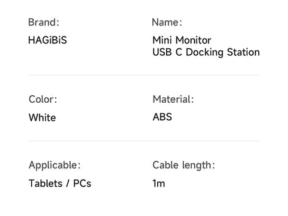 Hagibis 3.5inch IPS Mini Screen AIDA64 Mini PC CPU RAM HDD Data Monitor Display Sub Screen with USB C Hub for Laptop PC MacBook