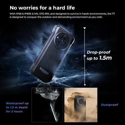 [World Premeire] HOTWAV T7 Rugged Smartphone 6.52'' HD+ Ultra Thin 6280mAh Battery MobilePhone 21MP Rear Android 13 Cellphone