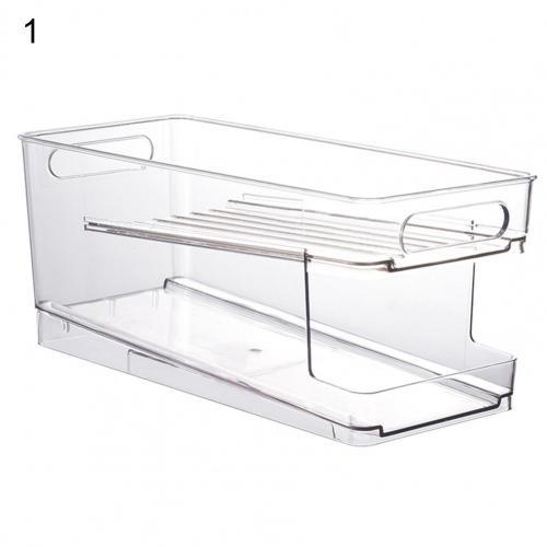 1 Pcs Fridge Organizer Bin Space-Saving Food Grade PET Kitchen Organizer Cans Storage Multifunctional Rack Storage Holders Racks