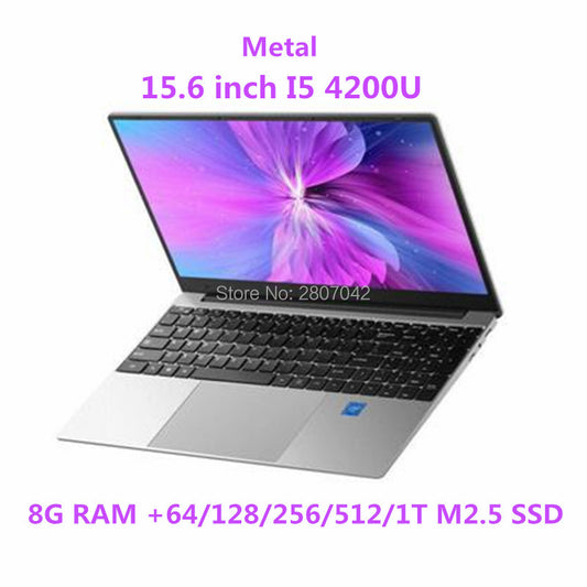 15.6inch intel core i5 4200U notebook 8GB RAM 64/128/256/512GB/1T SSD 1920*1080 HD screen Windows 10 laptop computer