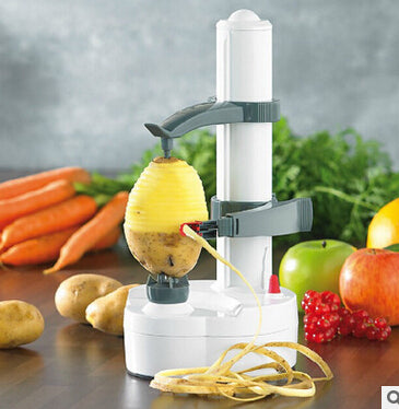 1PC New Electric Spiral Apple Peeler Cutter Slicer Fruit Potato Peeling Automatic Battery Operated Machine with Charger Eu Plug