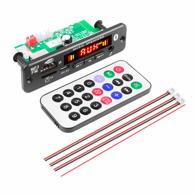 2*20W Stereo Bluetooth 5.0 MP3 Player Decoder Board 12V 40W Amplifier Car FM Radio Module Handsfree TF USB AUX WMA Recorders