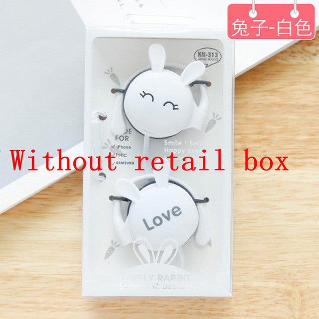 3.5mm Cute Rabbit Wired earphone With Ear-hook Sports Headset For Girls Kids Gift With Built-in Microphone Helmets Headphone