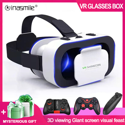 3D VR Headset Smart Virtual Reality Glasses VR Helmet for iPhone Android Smartphones Phone Lenses with Controllers Binoculars