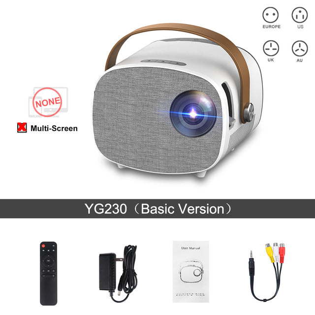 AAO YG230 Mini Projector Portable for Support 1080P Video Movie Beamer Home Theater WiFi Multiscreen Media Player Child Gift