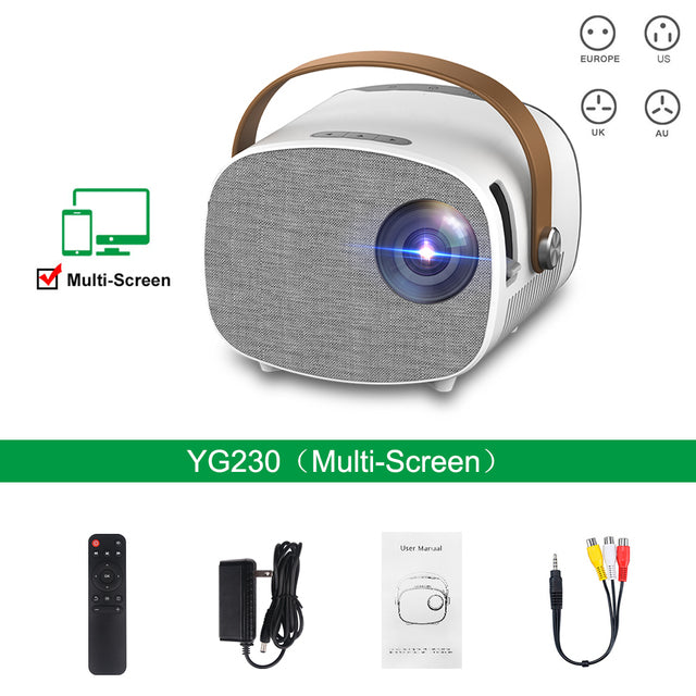 AAO YG230 Mini Projector Portable for Support 1080P Video Movie Beamer Home Theater WiFi Multiscreen Media Player Child Gift