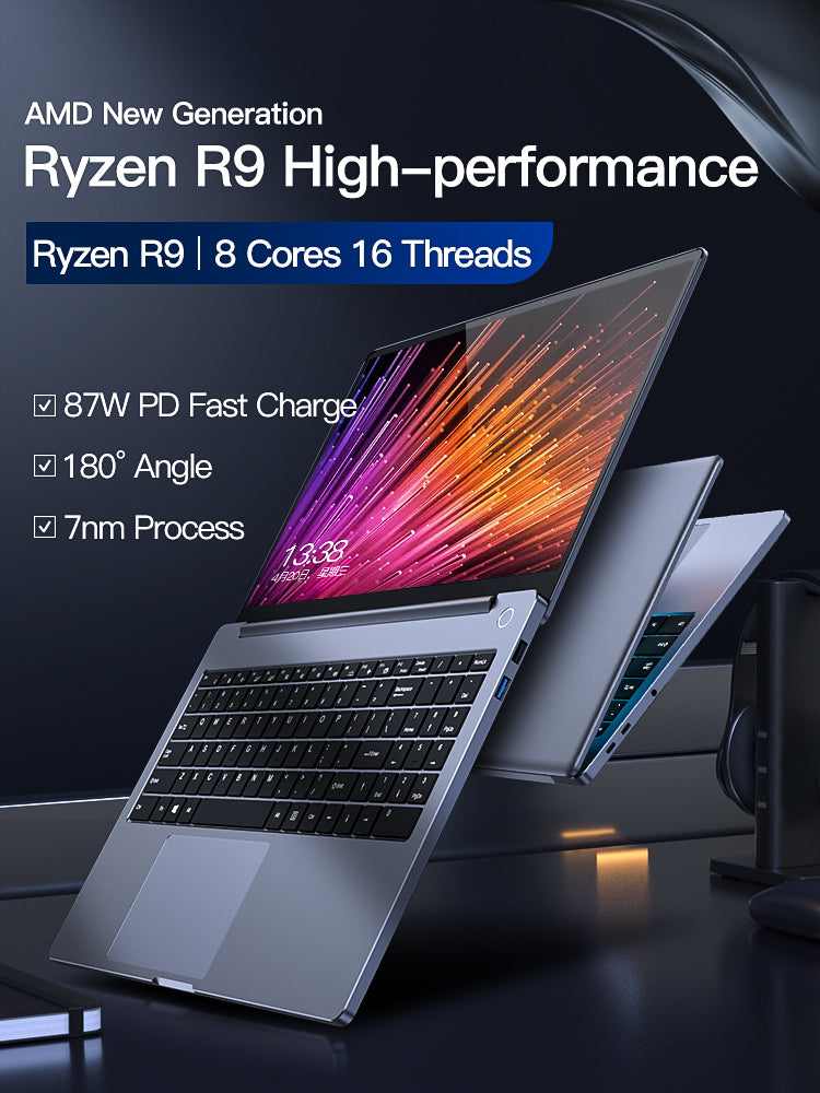 AMD Ryzen R9 4900H Laptop PC Gamer 8-core 16-thread FHD Screen Backlit Keyboard Type-C Netbook 7nm 4.4GHz PC Notebook Computer