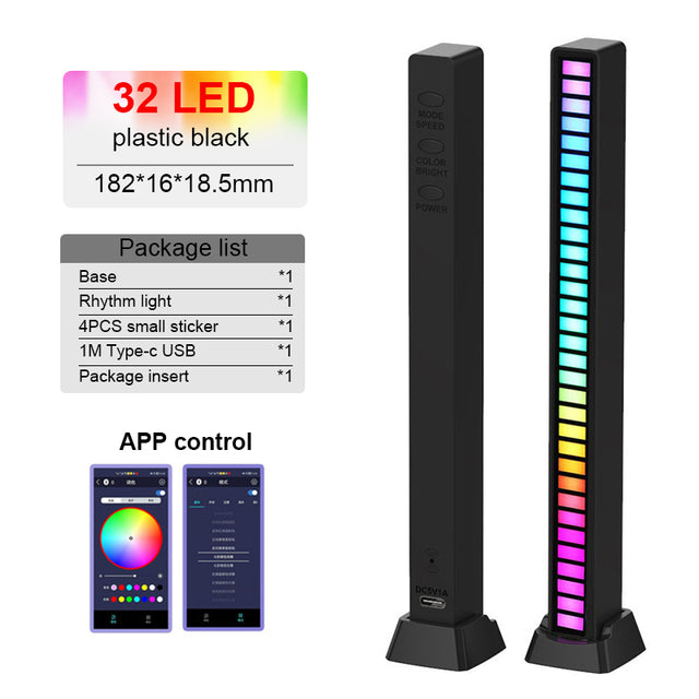 Ambient Light LED Music Rhythm Light APP Control Pickup Light RBG Symphony Lamp For Home Gaming Room PC TV Bar Decoration