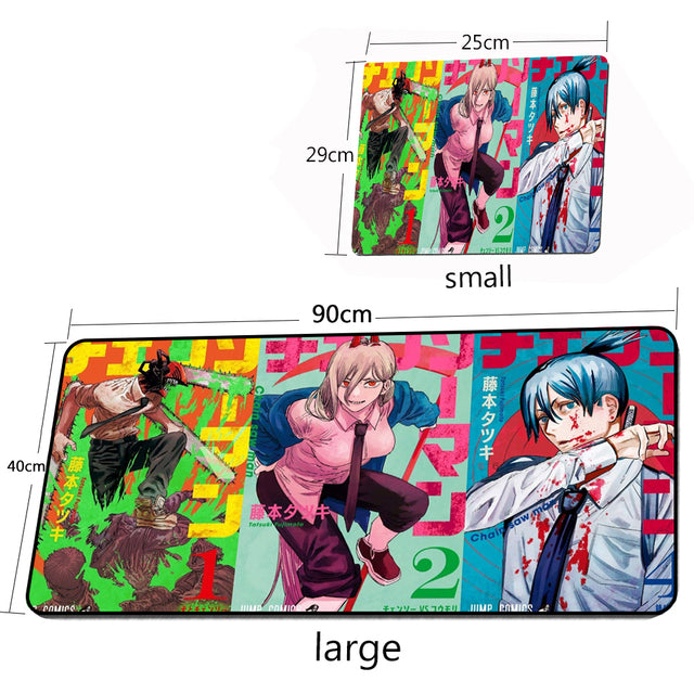 Anime Chainsaw Man Large Mouse Pad Laptop Gamer Computer Desktop Non-slip Keyboard Gaming Accessories Anime Mouse Pad Desk Mats