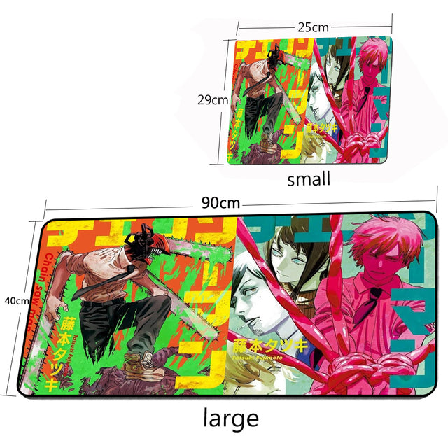 Anime Chainsaw Man Large Mouse Pad Laptop Gamer Computer Desktop Non-slip Keyboard Gaming Accessories Anime Mouse Pad Desk Mats