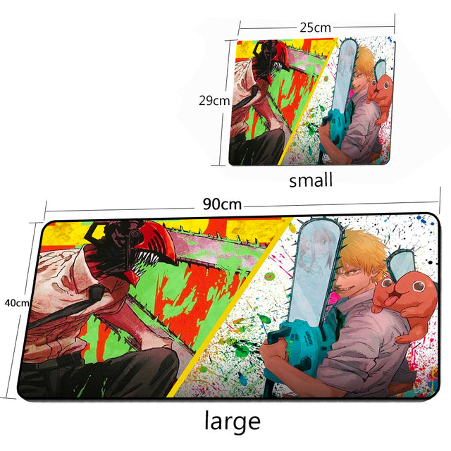 Anime Chainsaw Man Large Mouse Pad Laptop Gamer Computer Desktop Non-slip Keyboard Gaming Accessories Anime Mouse Pad Desk Mats