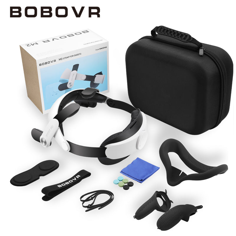 BOBOVR M2 Adjustable Halo Strap For Oculus Quest 2 Gravity Dispersion Comfortable Strap C2 carryin Case for Quest 2 Accessories