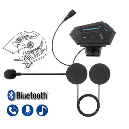 BT-12 Motorcycle Helmet Headphones Wireless Bluetooth 4.2 Handsfree Headset Stereo Music Speaker Support Automatic motocross