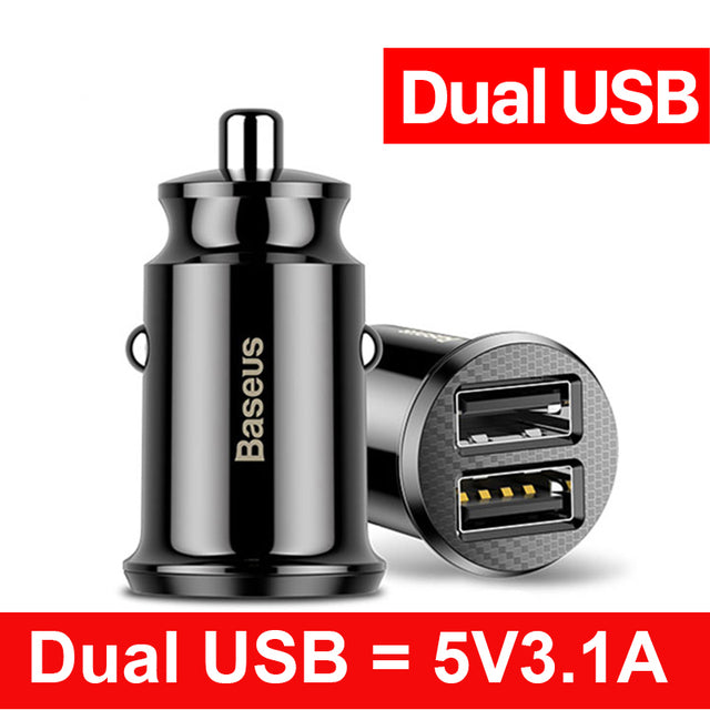 Baseus USB Car Charger Quick Charge 4.0 QC4.0 QC3.0 QC SCP 5A PD Type C 30W Fast Car USB Charger For iPhone Xiaomi Mobile Phone