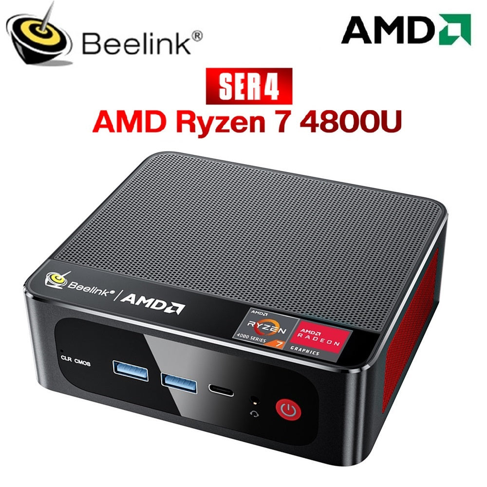 Beelink SER4 Mini PC AMD Ryzen 7 4800U Windows 11 Pro Kingston DDR4 16GB SSD 256GB 4K Dual HD 1000M Wifi 6E 4700U Gamer Computer