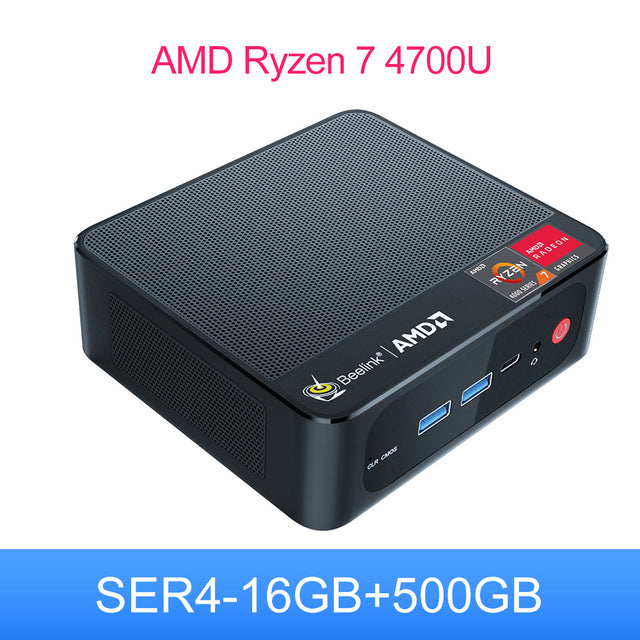 Beelink SER4 Mini PC AMD Ryzen 7 4800U Windows 11 Pro Kingston DDR4 16GB SSD 256GB 4K Dual HD 1000M Wifi 6E 4700U Gamer Computer