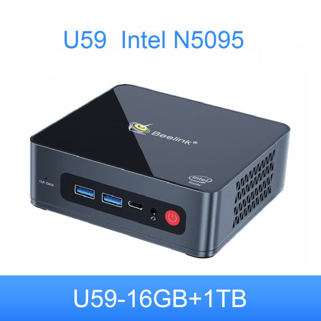 Beelink U59 Mini PC Windows 11 Intel 11th Gen N5095 DDR4 16GB 512GB SSD Dual Wifi 1000M Desktop Gaming Mini Computer 8GB 256GB