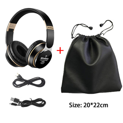 Bluetooth Headphones Over Ear HIFI Head Wireless Earphones With Mic 3D Music Headset Gamer Foldable Auriculare Fone For Samsung