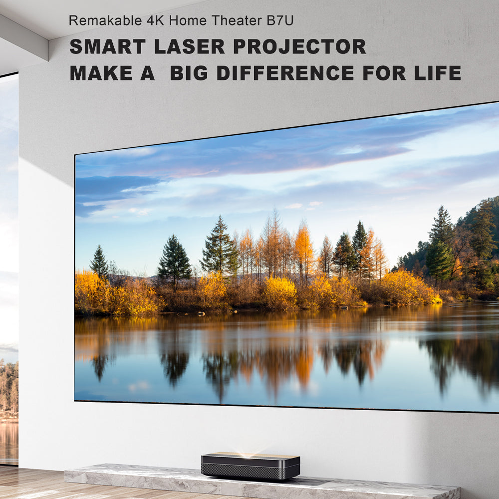 Changhong B7U Laser TV Projector 4K Ultra Short Throw Home Smart WIFI Cinema, MEMC Android 4K Ultra FHD 2500ANSI Projector