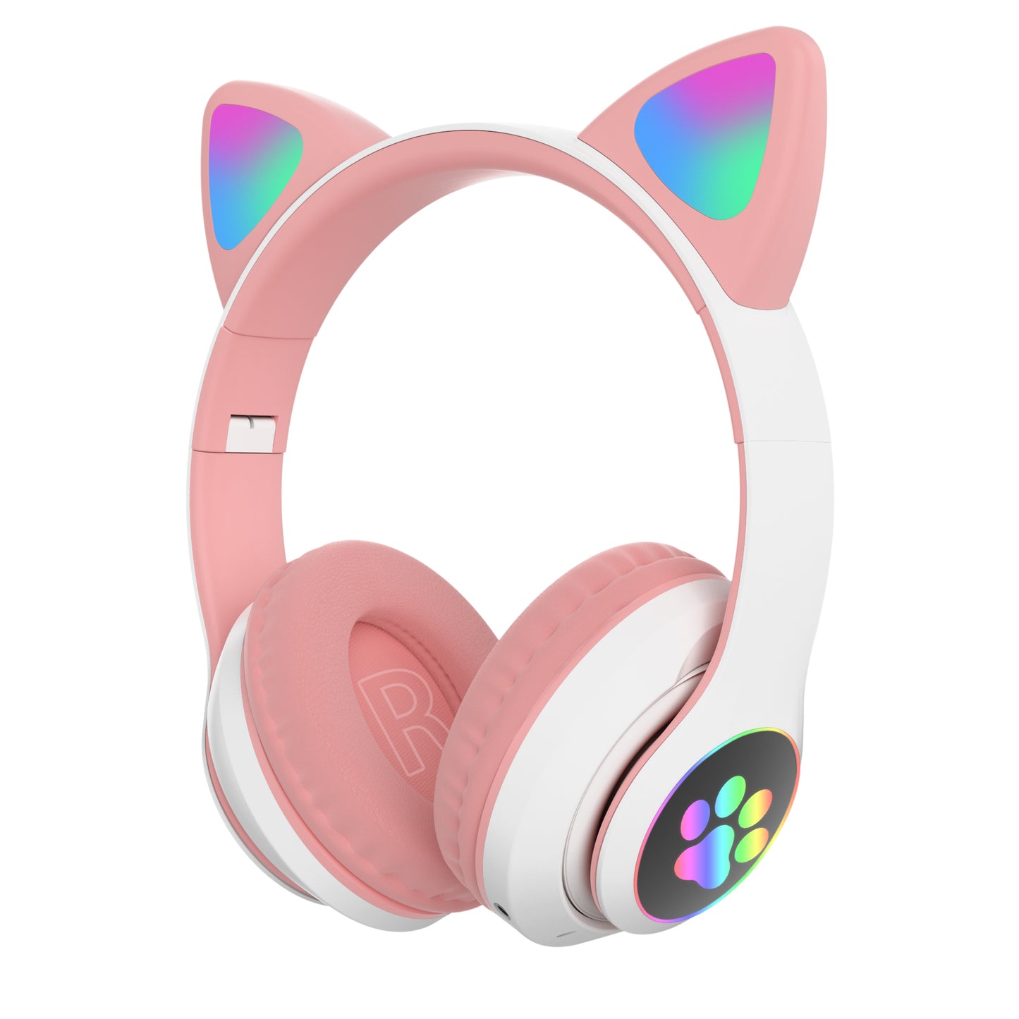 Cute Flash Light Cat Ear Headset Wireless with Mic Can Close LED Kids Girls Stereo Phone Music Bluetooth Headphones Gamer Gift