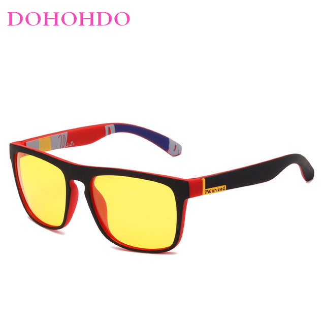 DOHOHDO Men Night Vision Glasses Women Polarized Sunglasses Yellow Lens Anti-Glare Goggle Night Driving Sunglasses Eyewear UV400