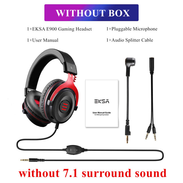 EKSA Gaming Headset Gamer E900/E900 Pro 7.1 Surround Wired Gaming Headphones with Microphone For PC/PS4/PS5/Xbox one/Switch