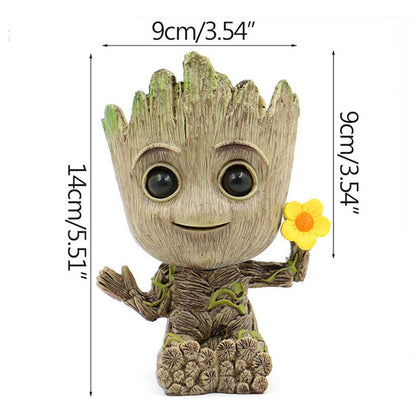 Flowerpot Cute Model Toy Pen Pot Flower Pot Planter Figurines Tree Man Garden Planter Flower Pot Gift For Baby Kids