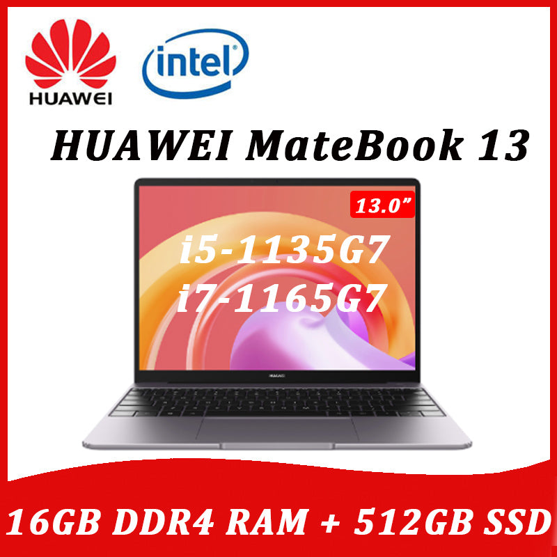 Huawei MateBook 13 2021 laptop i7-1165G7 16GB RAM 512GB SSD 13-inch full-screen notebook computer touch screen Ultrabook