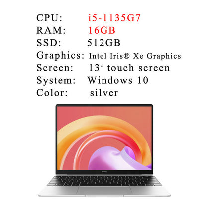 Huawei MateBook 13 2021 laptop i7-1165G7 16GB RAM 512GB SSD 13-inch full-screen notebook computer touch screen Ultrabook