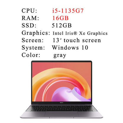 Huawei MateBook 13 2021 laptop i7-1165G7 16GB RAM 512GB SSD 13-inch full-screen notebook computer touch screen Ultrabook