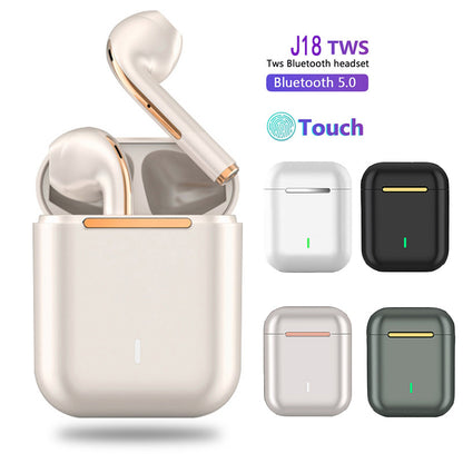 J18 TWS True Wireless Bluetooth Headphones With Microphone Earphones Gaming Headset Sport Earbuds For Android iOS Smartphones