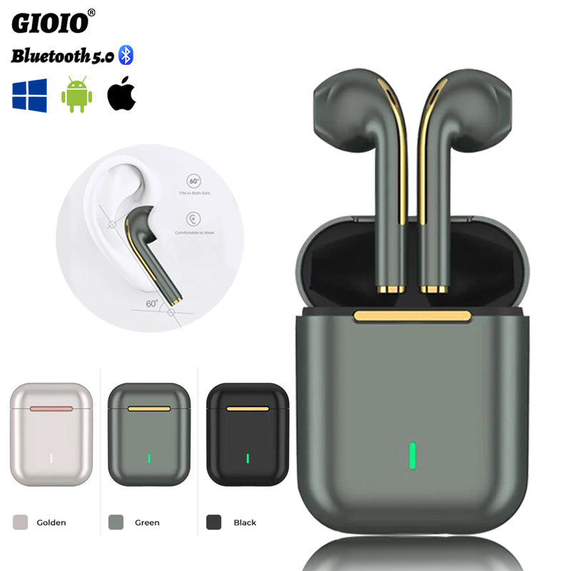 J18 TWS Wireless Headphones Bluetooth Waterproof IPX5 HIFI-Sound Music Earphones For Iphones Huawei Samsung Xiaomi Sport Headset