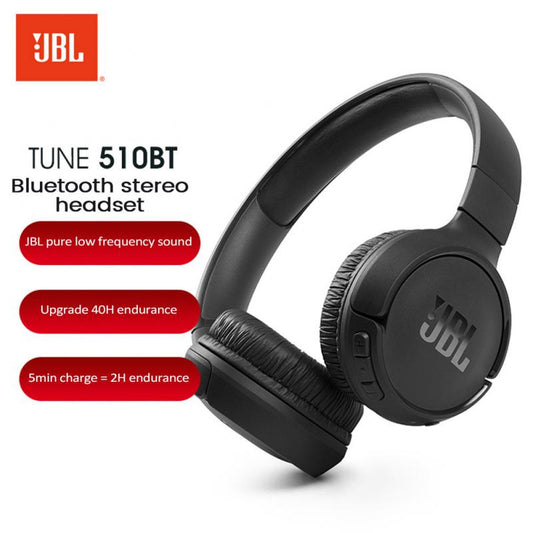 JBL TUNE 510BT Bluetooth Wireless Headset Active Noise Cancellation With Microphone Type-C Charge Head Mounted Sport Headphones