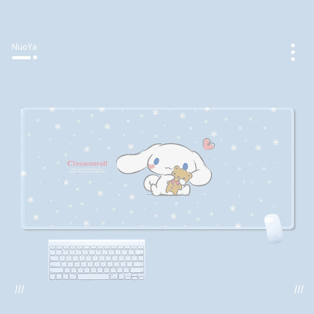 Kawaii Cinnamoroll Mouse Pad Large Gaming Mousepad Compute Mouse Mat Gamer Stitching Desk Mat XXL for PC Keyboard Mouse Carpet