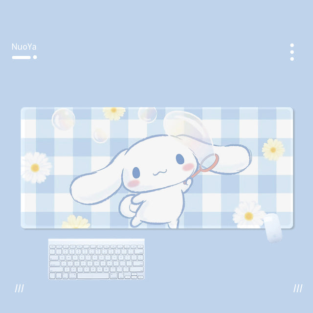 Kawaii Cinnamoroll Mouse Pad Large Gaming Mousepad Compute Mouse Mat Gamer Stitching Desk Mat XXL for PC Keyboard Mouse Carpet