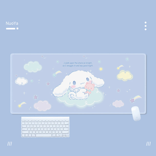 Kawaii Cinnamoroll Mouse Pad Large Gaming Mousepad Compute Mouse Mat Gamer Stitching Desk Mat XXL for PC Keyboard Mouse Carpet