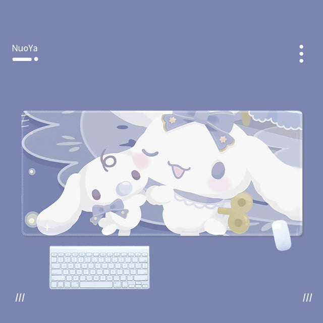 Kawaii Cinnamoroll Mouse Pad Large Gaming Mousepad Compute Mouse Mat Gamer Stitching Desk Mat XXL for PC Keyboard Mouse Carpet