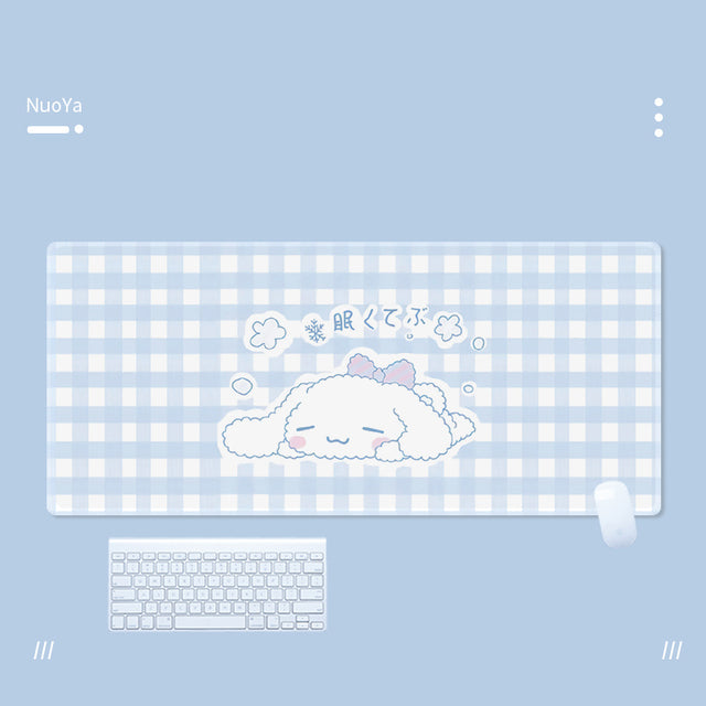 Kawaii Cinnamoroll Mouse Pad Large Gaming Mousepad Compute Mouse Mat Gamer Stitching Desk Mat XXL for PC Keyboard Mouse Carpet