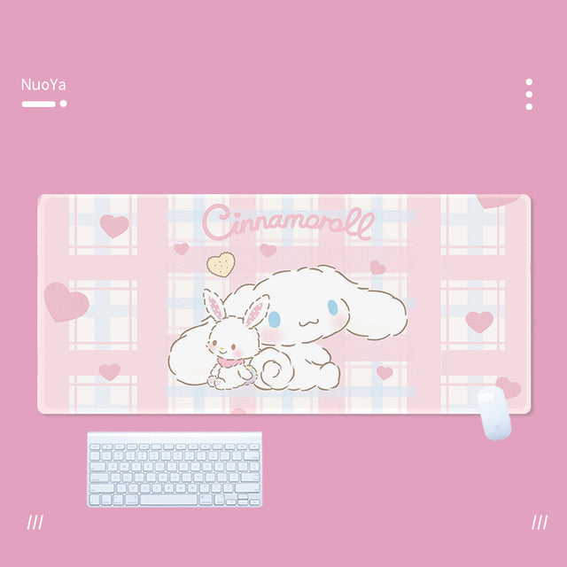 Kawaii Cinnamoroll Mouse Pad Large Gaming Mousepad Compute Mouse Mat Gamer Stitching Desk Mat XXL for PC Keyboard Mouse Carpet