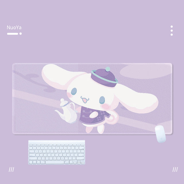 Kawaii Cinnamoroll Mouse Pad Large Gaming Mousepad Compute Mouse Mat Gamer Stitching Desk Mat XXL for PC Keyboard Mouse Carpet