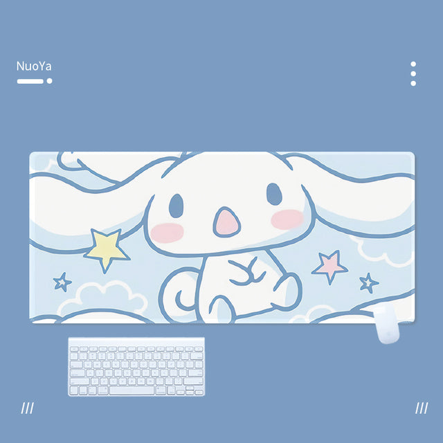 Kawaii Cinnamoroll Mouse Pad Large Gaming Mousepad Compute Mouse Mat Gamer Stitching Desk Mat XXL for PC Keyboard Mouse Carpet