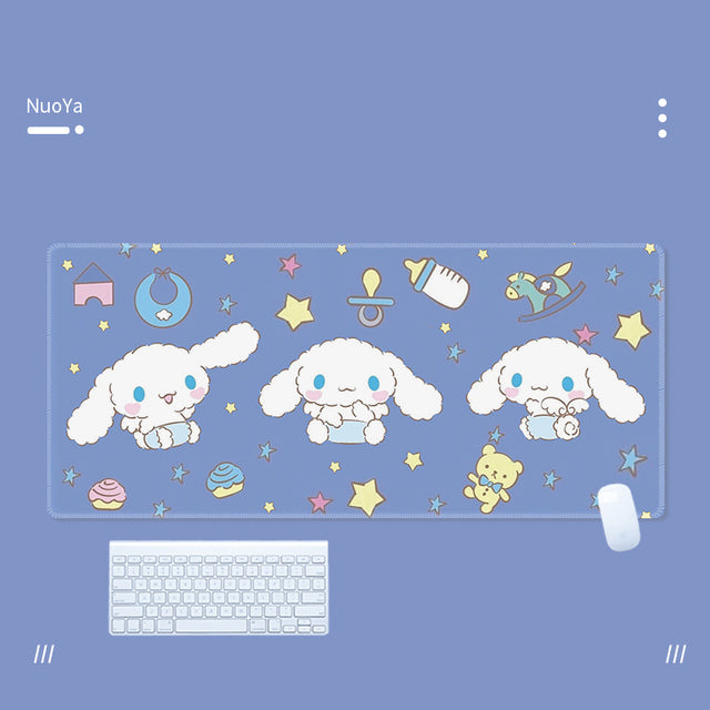 Kawaii Cinnamoroll Mouse Pad Large Gaming Mousepad Compute Mouse Mat Gamer Stitching Desk Mat XXL for PC Keyboard Mouse Carpet