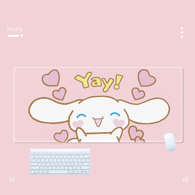 Kawaii Cinnamoroll Mouse Pad Large Gaming Mousepad Compute Mouse Mat Gamer Stitching Desk Mat XXL for PC Keyboard Mouse Carpet