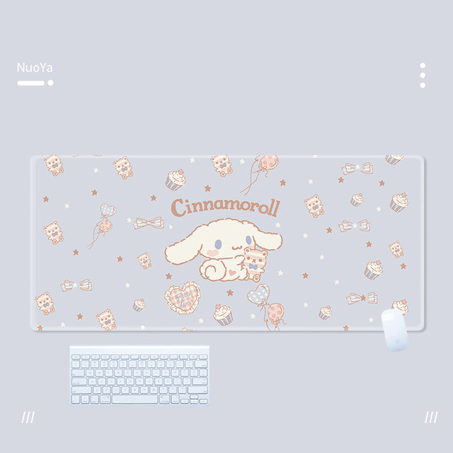 Kawaii Cinnamoroll Mouse Pad Large Gaming Mousepad Compute Mouse Mat Gamer Stitching Desk Mat XXL for PC Keyboard Mouse Carpet